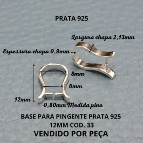 Base para Pingente Prata 925 - Confira nosso Site WWW.FECHOPRATA925.COM.BR
