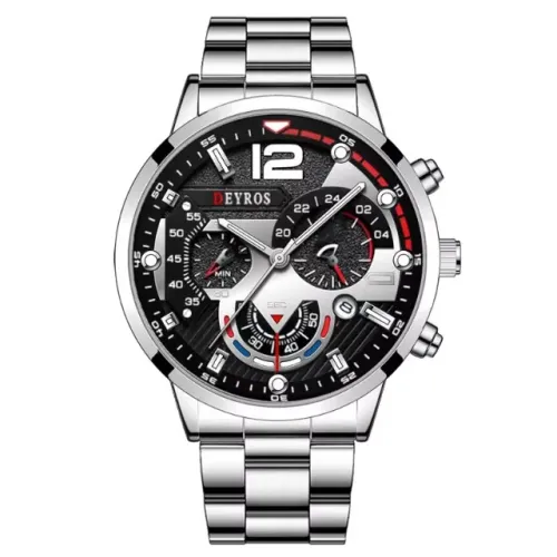 Relogio Geneva Silver Black