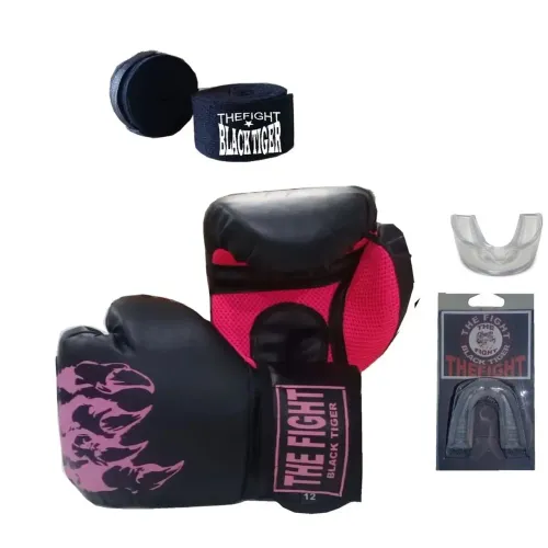 Luva boxe Muay Thay+bucal+bandagem