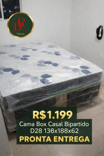 Cama Box Casal D28 Todo de Espuma Bipartido - Novo e Embalado!!