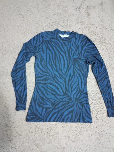 Blusa Manga Longa Estampada Azul Colcci
