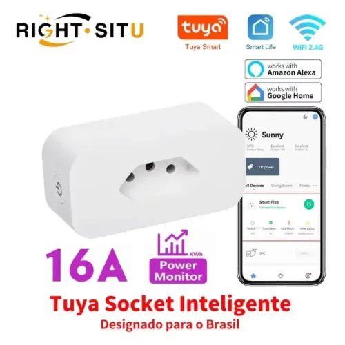 [Nova] Tomada Inteligente Tuya 16A Automação Alexa Google
