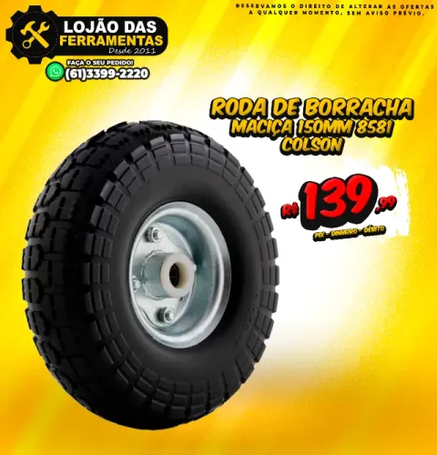 Roda de Borracha Maciça 150mm 8581 Colson