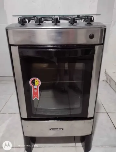 Fogão Esmaltec 4 Bocas Frente Inox