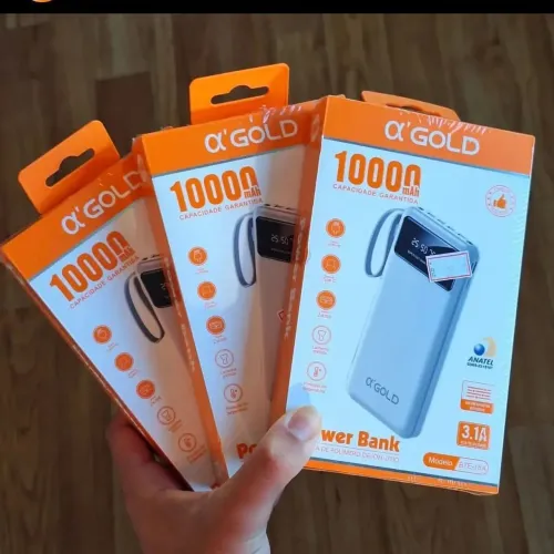 Carregador portátil power bank 10000mAh e 20.000mah ?'GOLD - Carregamento Rápido