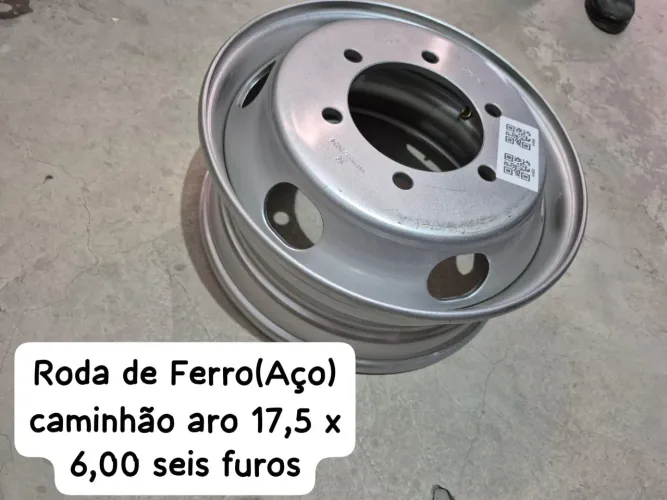 Roda de Ferro Aço Caminhão Micro Ônibus Aro 17,5 x 6,00 6 Furos Pneu 215 e 235 Old Trucker