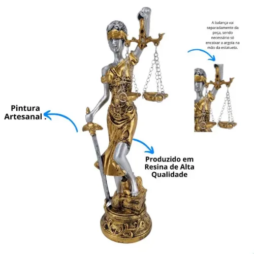 Deusa Temis/ estatueta 28cm em resina de alta qualidade