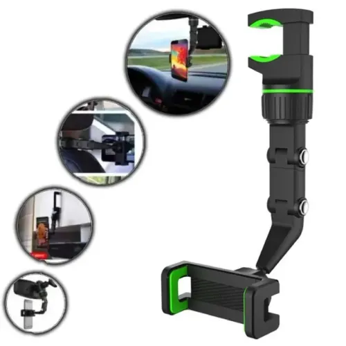  Suporte para Celular Carro Retrovisor 360 graus Multifuncional Ajustavel