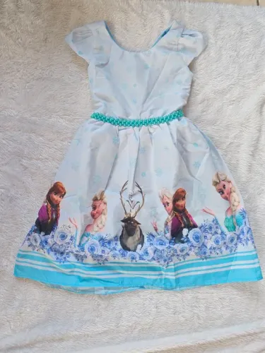 Vestido NOVO Frozen Infantil - Tamanho 8 Anos
