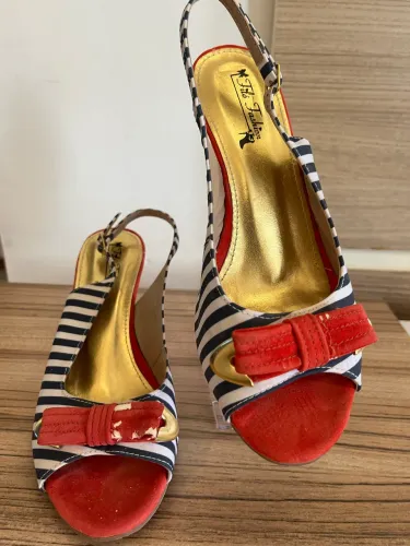 Baixou o preço! Sandália Filó Fashion, anabela nr. 36 