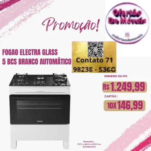 Fogão 5 Bocas Informações 7 1 9 82 38  final 536O / Entrega Grátis / Pague na Entrega