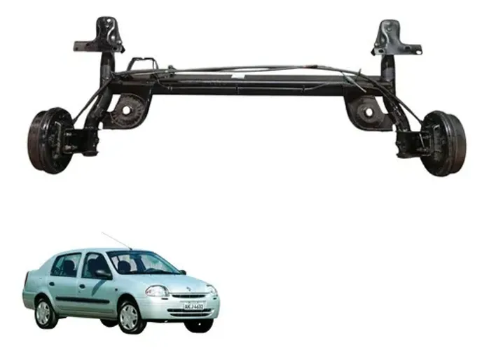 Eixo Traseiro Completo Clio 1.0 Sedan 2001 2004 Original