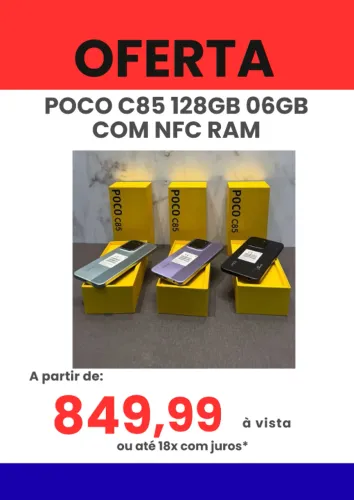 Smartphone Xiaomi POCO C85 128GB 6GB RAM Lacrado Entregamos Gratis
