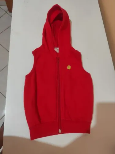 Colete com Capuz Vermelho infantil unissex 