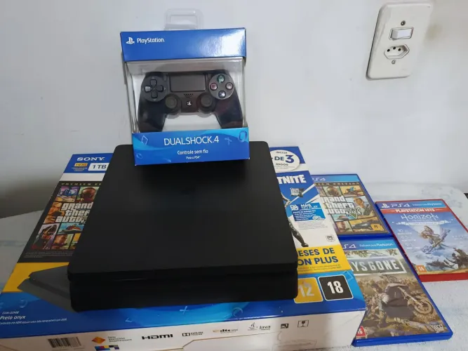 Ps4 Slim 1TB + Controle Original + 3 Jogos