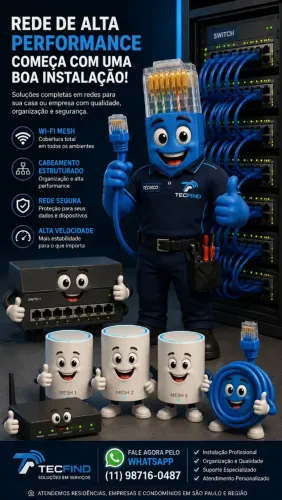 Instalação e manutenção em redes wi-fi e câmeras de segurança
