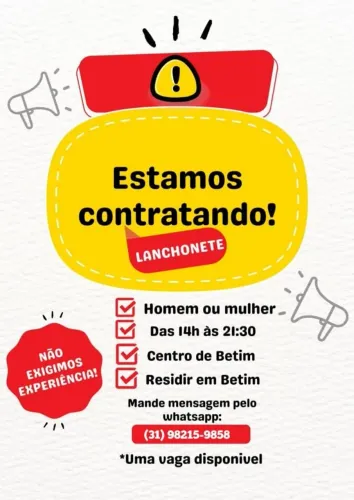 Balconista de lanchonete