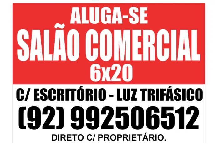 Salão comercial com escritório.