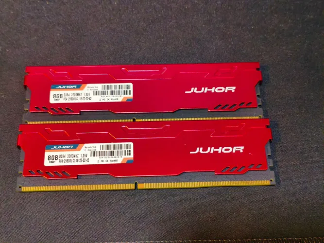 Memória RAM Juhor DDR4 16GB (2x8GB) 3200MHz - Vermelha