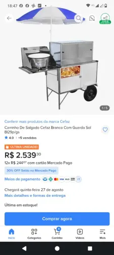 Carrinho de salgados