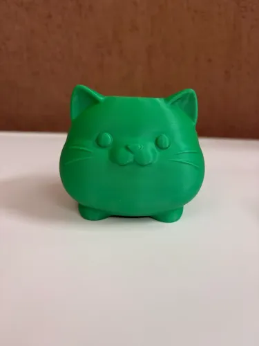 Mini Vaso de Gatinho Verde em Plástico Vasinho de Gato Decorativo