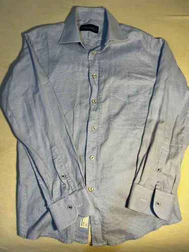camisa social azul 