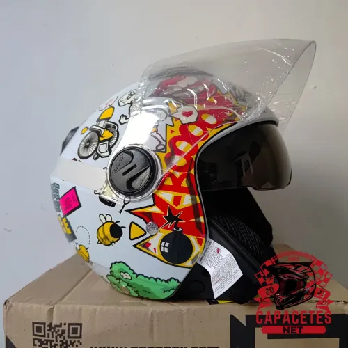 Promoção Capacete Aberto com óculos Novo, Tamanho 58