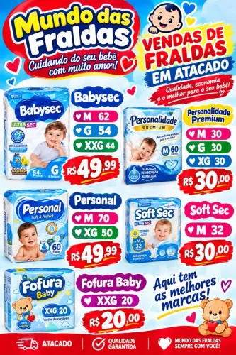 Fraldas Descartaveis para bebê