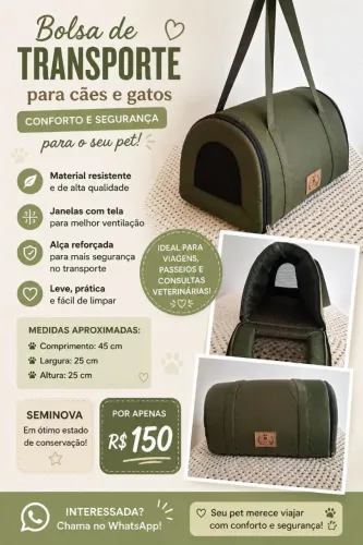 Bolsa Transporte para cães e gatos