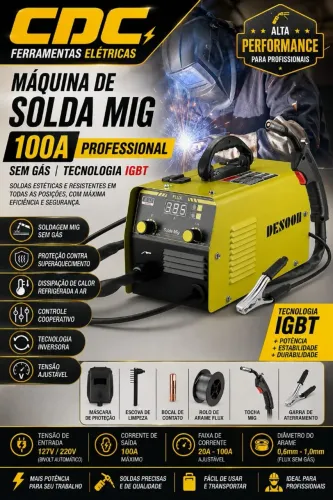 Máquina de solda mig sem gás 