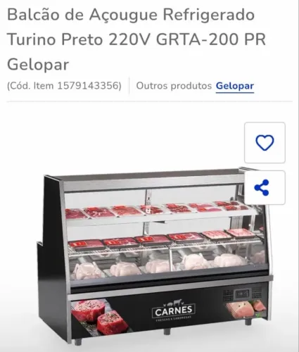 BALCÃO DE AÇOUGUE REFRIGERADO TURINO PRETO
