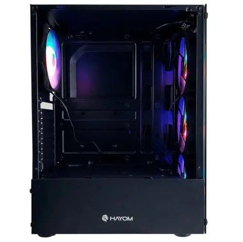 Gabinete Hayom, Lateral e Frontal em Vidro Temperado, 5x Fan RGB, ?Sobre negociação 180 ?