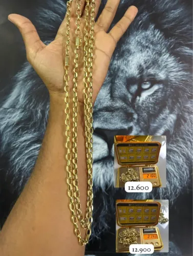 Corrente de ouro 18k (750) 21g e 21.43g 