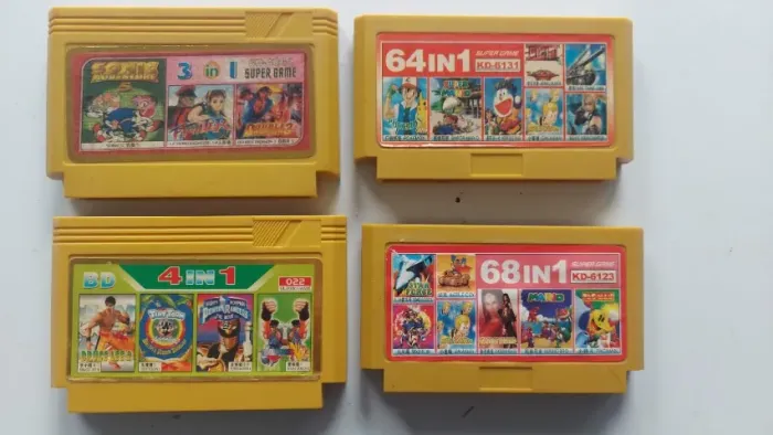4 Fita Cartucho Polystation Nintendinho Nes 8 Bits 60 Pinos.