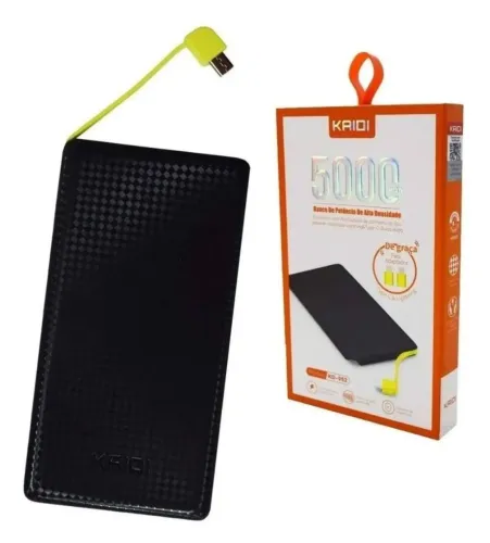 Carregador portátil kaidi 5000mah
