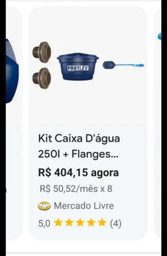 Caixa d'água 250 litros 