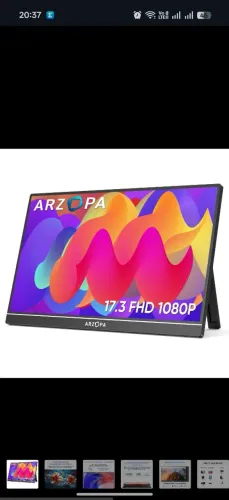 Mnitor portátil Arzoba 17.3 polegadas HDR10 1080P FHD Com Altifalantes