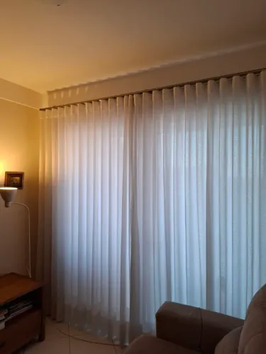 Cortina Voil Branca Wave 2,55mx2,32m Sala Quarto - Sorocaba SP