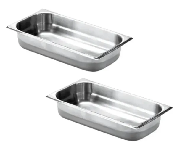 7 Cubas Gastronômicas GN 1/3 x 65mm Profundidade em Aço Inox 304