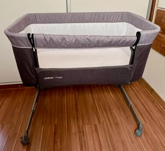 Berço Cosco Kids, Co-bed Pluggy, 0 a 9kg, Cinza Escuro