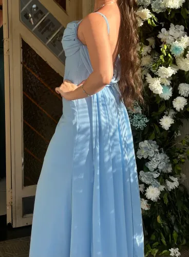 Vestido de Festa Longo Azul Serenity - Tam. P - Usado 1x - Excelente Estado