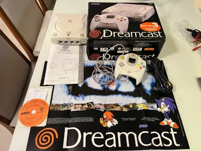Dreamcast Console Tec Toy Completo Com Caixa E Manual Branco (Usado)