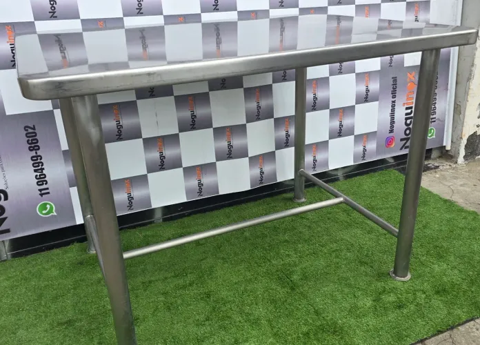 Mesa industrial inox 304 reforçada 