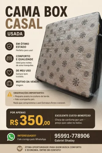 CAMA BOX CASAL USADA