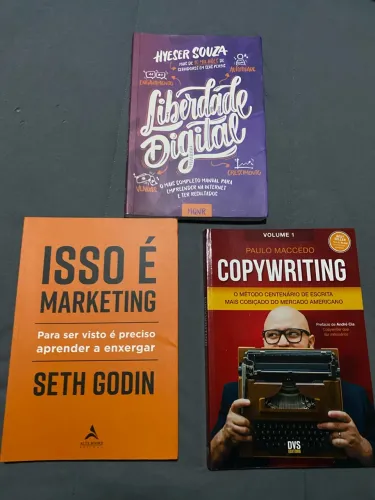 Kit livros marketing: liberdade digital, isso é marketing, copywriting
