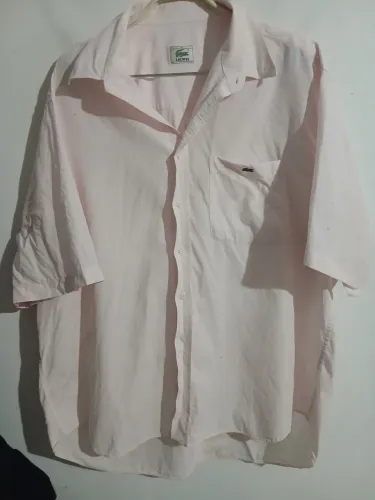 RELÍQUIA VINTAGE ANOS 80/90 CAMISA LACOSTE ROSA CLARO M NAIS SERVE G