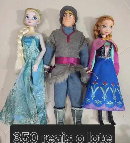 Lote bonevos do filme Frozen (Ana, Elsa e Cristofani)