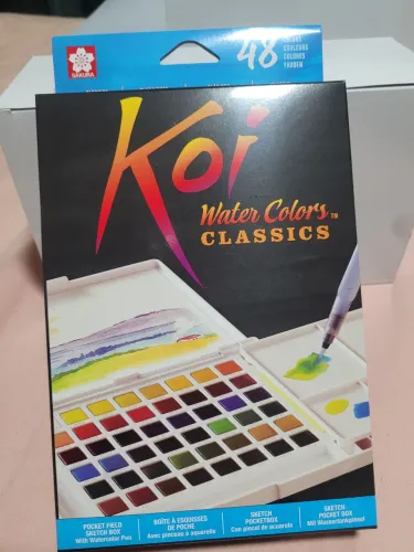 Paleta Aquarelavel 48 cores KOI WATER - SAKURA