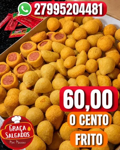Salgados para festas, lanches ou comercios