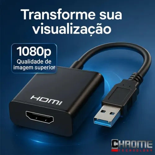 Conversor Usb X Hdmi  / PRETO HDCP (JK Eletrônicos Atacado e Varejo)